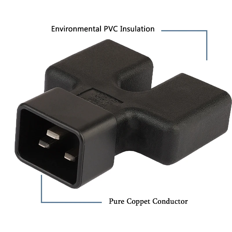2 * C19 Женский адаптер питания IEC 320 C20 штекер на двойной PDU UPS 16 А 250 В | Электроника