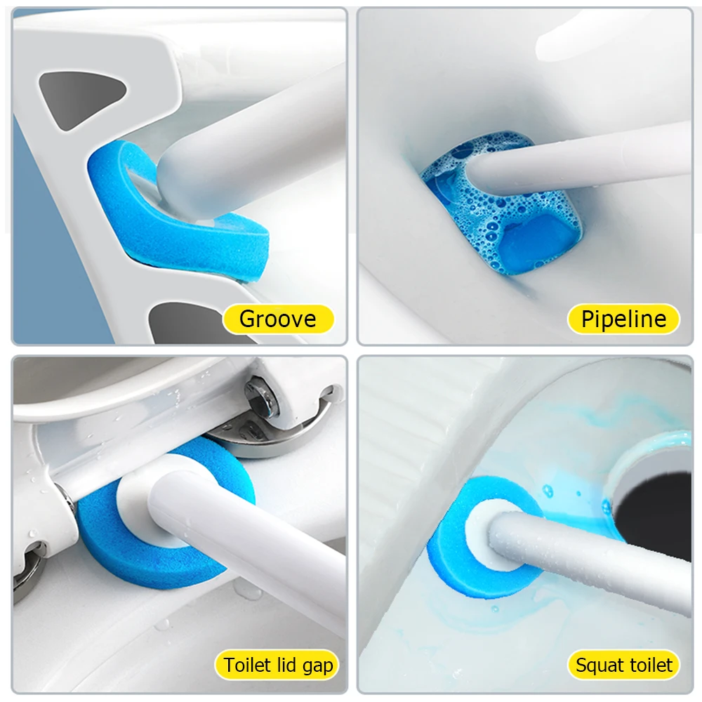 ecoco disposable toilet brush with cleaning liquid toilet long handle replacement brush head cleaner set for bathroom free global shipping