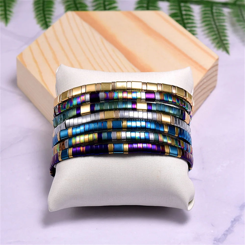 Модный браслет Миюки дружбы для женщин стеклянные бусины Tila эластичные браслеты