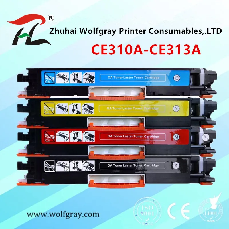 Совместимый цветной тонер картридж для HP CE310 CE310A 313A 126A 126 LaserJet Pro CP1025 M275 100 принтер
