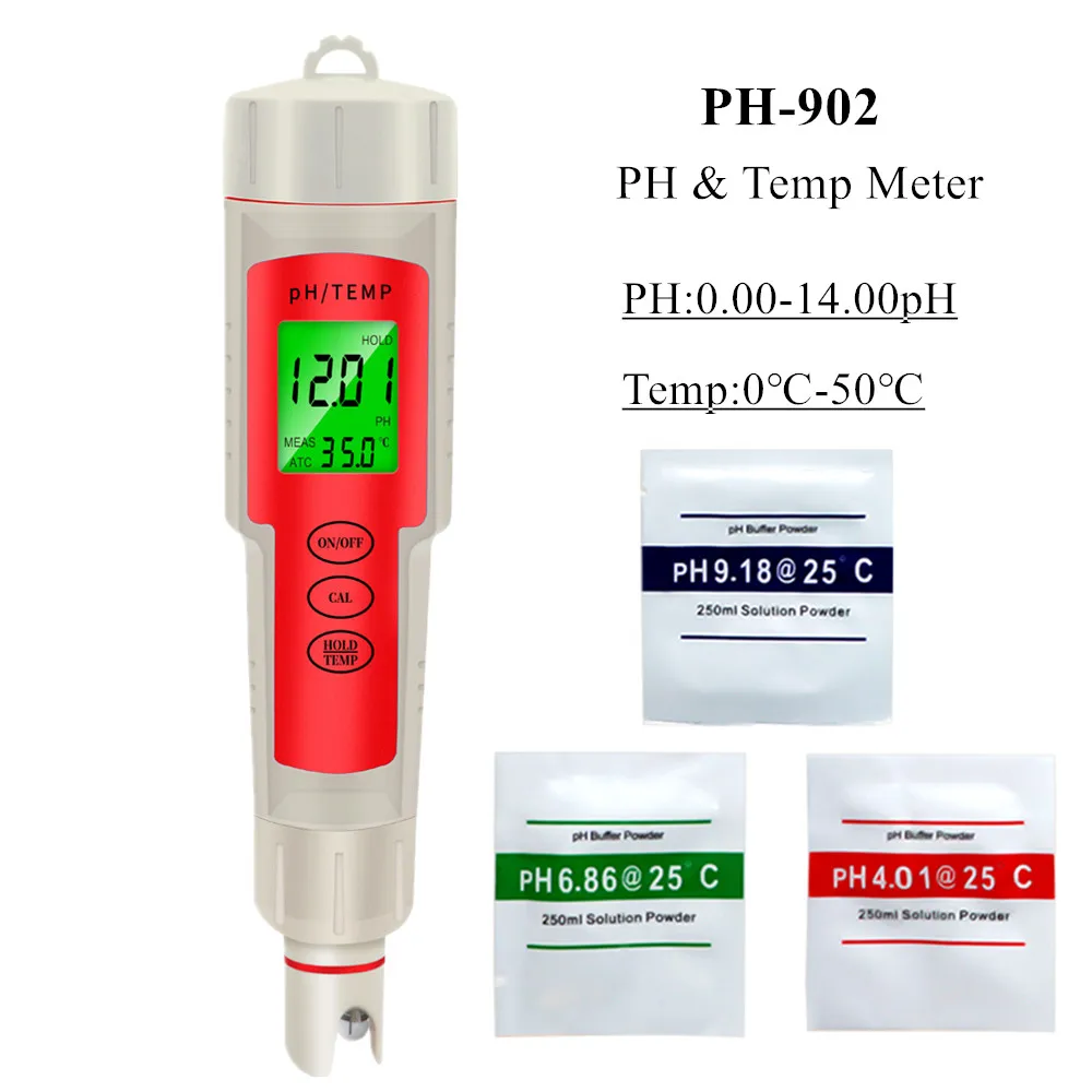 

PH-902 PH и Температура измеритель PH Измеритель цифровой монитор качества воды тестер для бассейнов питьевой воды Аквариумы, для детей от 0 до 14 ...