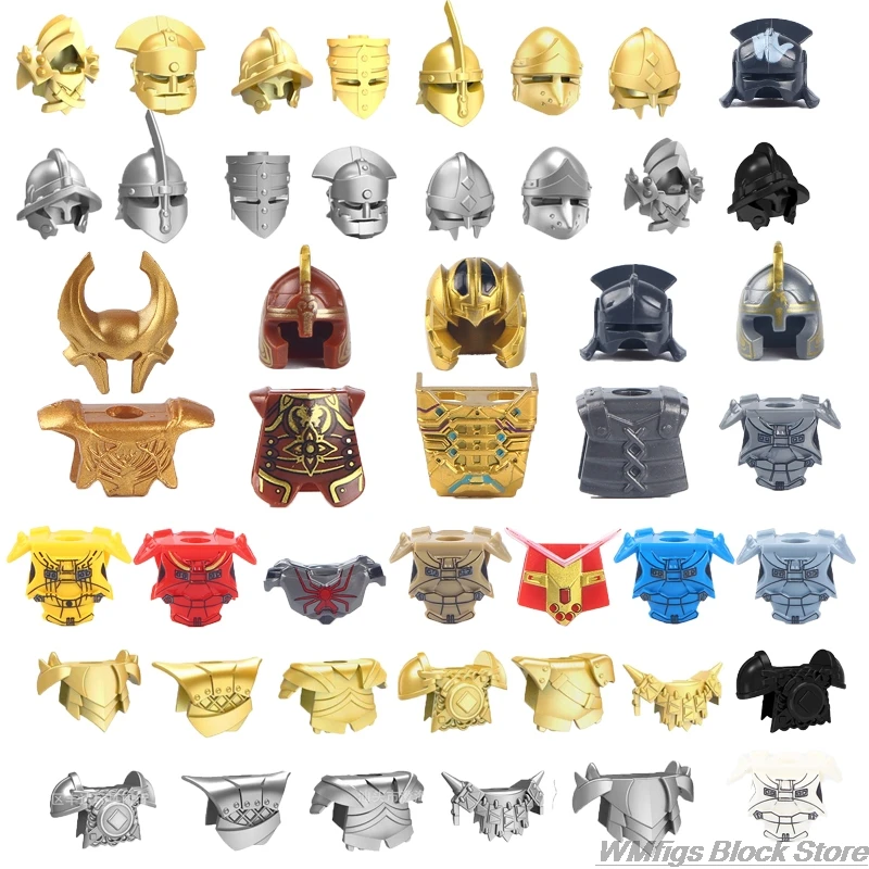 Средневековый солдат воин мощные орки боевой шлем броня оружие золотая черная