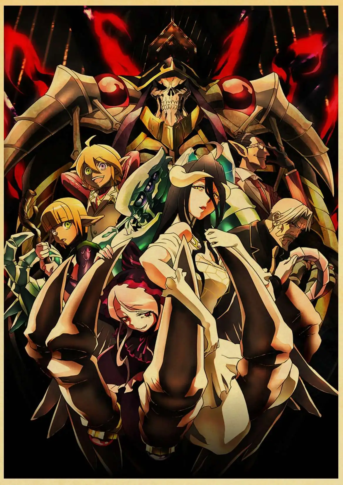 Janpnese Anime Overlord retro posters kraft wall paper High Quality Painting For Home Decor stickers | Дом и сад