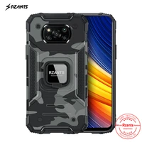 rzants case for xiaomi poco x3 pro poco x3 nfc casing stand armor window dual layer free ring holder shockproof funda cover