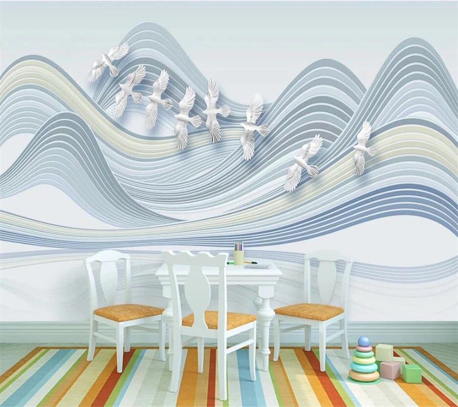 Обои на заказ 3d маленькие свежие элегантные скандинавские геометрические