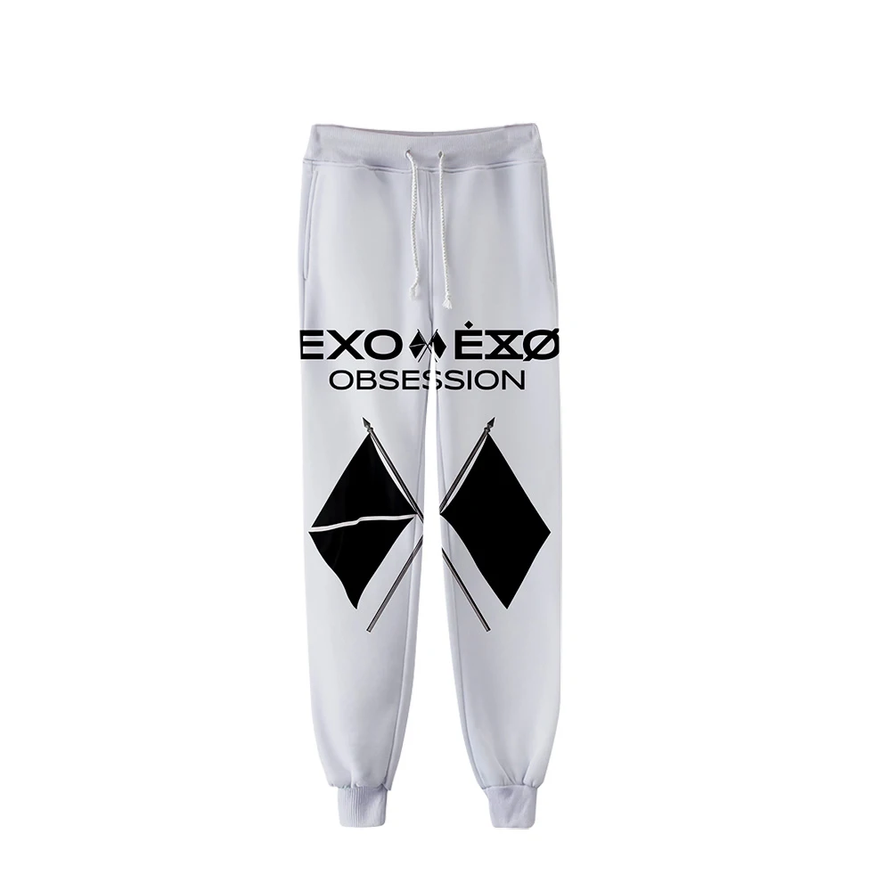Брюки Kpop EXO с 3D принтом для мужчин и женщин уличная одежда в стиле унисекс