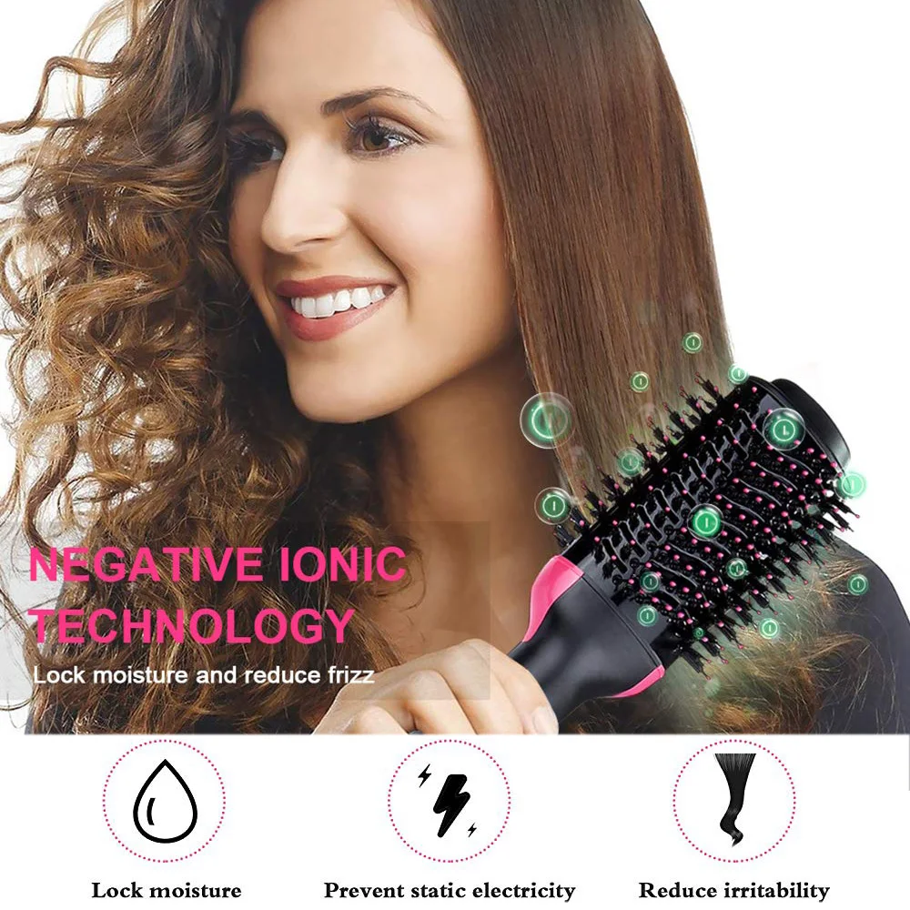 Щетка для сушки волос 3 в 1 шаг щетка горячего воздуха и испаритель выпрямитель