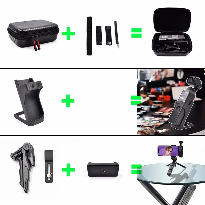 OSMO Pocket 2 Expansion Accessories Kit 20 in 1 Handheld Sport Camera Mounts Bicycle Mount Storage Bag for DJI Pocket 2 Camera
