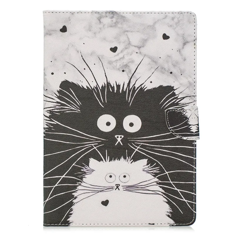 Black Cat Чехол для huawei MediaPad T3 10 чехол Kawaii Единорог кошка девушки цветок окрашенный PU кожаный чехол-подставка для huawei T3 10 чехол 9,6" - Цвет: Black Cat