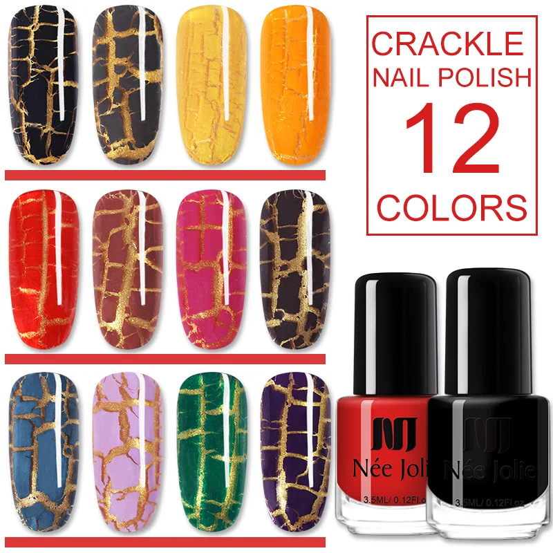 NEE JOLIE 3 5 мл кракле лак для ногтей Красный Черный треснутый цветной дизайна Сделай