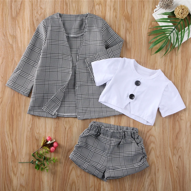 Женский комплект из 3 предметов блейзер комплекты детской одежды для маленьких