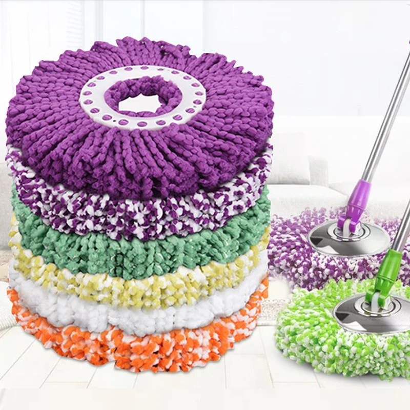 

1PCS Household Mop Rotary Replacement Accessories 360 Rotating Thickened Microfiber Double Drive Spinning Floor Mop Head