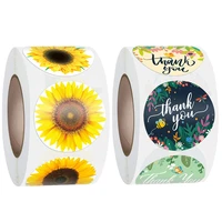 500pcsroll gift sealing stickers sunflowerthank you design diary scrapbooking stickers festival birthday party gift decor diy