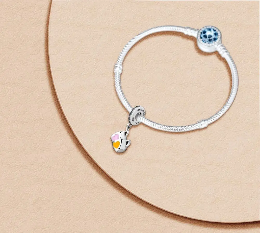 Fits for Pandora Bracelets Sweet Tea Cup Dangle Charms 100% 925 Sterling Silver Jewelry Beads with Clear CZ Free Shipping | Украшения и