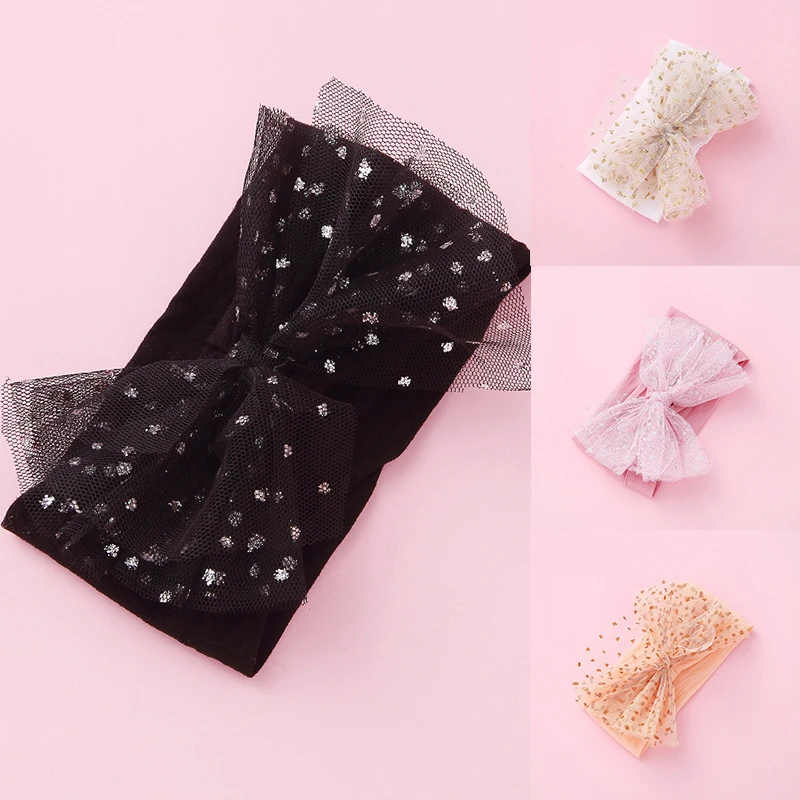 Детская повязка на голову в горошек с бантом для девочек детские повязки тюрбан