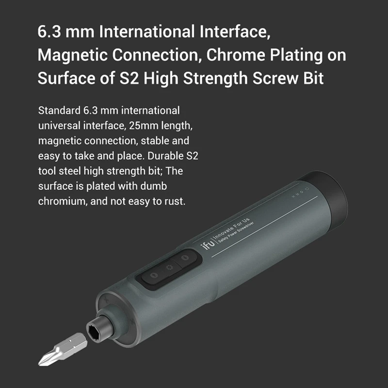 

IFu BS1 Power Screwdriver Rechargeable Lithium Battery Precision Screwdriver with LED Lights Desktop DIY Repair Tool(Gray blue)