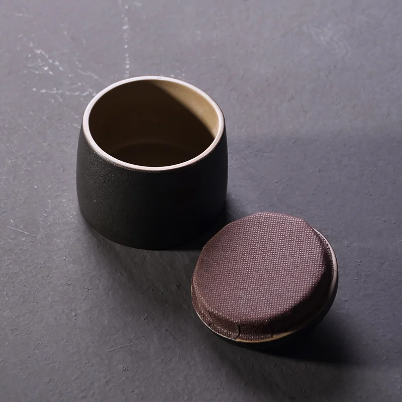 TANGPIN black crockery ceramic tea caddies small canisters chinese kung fu accessories | Дом и сад