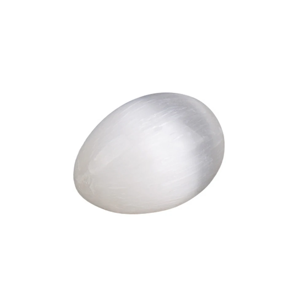 

Natural White Selenite Egg Crystal Quartz Oval Ball Massage Tool Healing Reiki Chakra Palm Stones Fraueneis Mineral Specimen