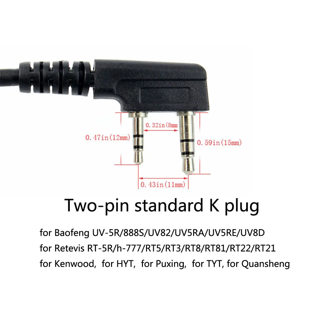 100 шт. портативная рация для Kenwood Retevis RT21 RT22 H777 RT81 Baofeng UV5R 888S|Запчасти и аксессуары