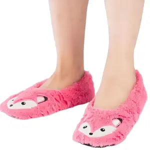 Тапки Suihyung женские домашние плюшевые, без застежки, мультяшный хлопок, мягкая плоская подошва, теплые меховые тапочки, зимние шлепанцы