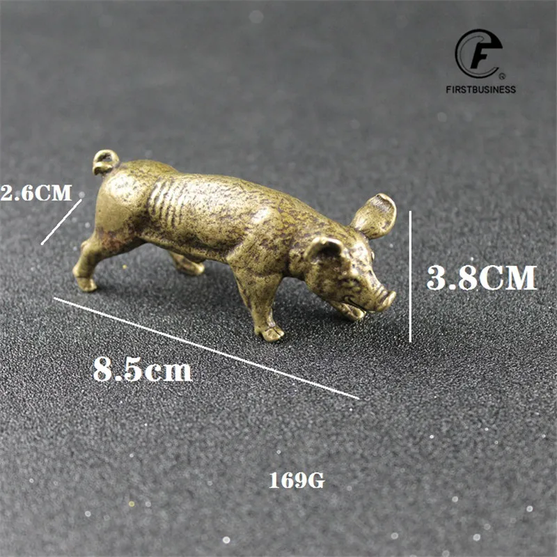 Медный Китайский 12 Зодиак дикая кабана свинья статуя украшения дома античная