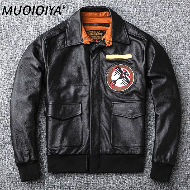 

Air Force Flight Suit Men's Leather Jacket First Layer Cowhide Men's Baseball Uniform Spring and Autumn Jacket