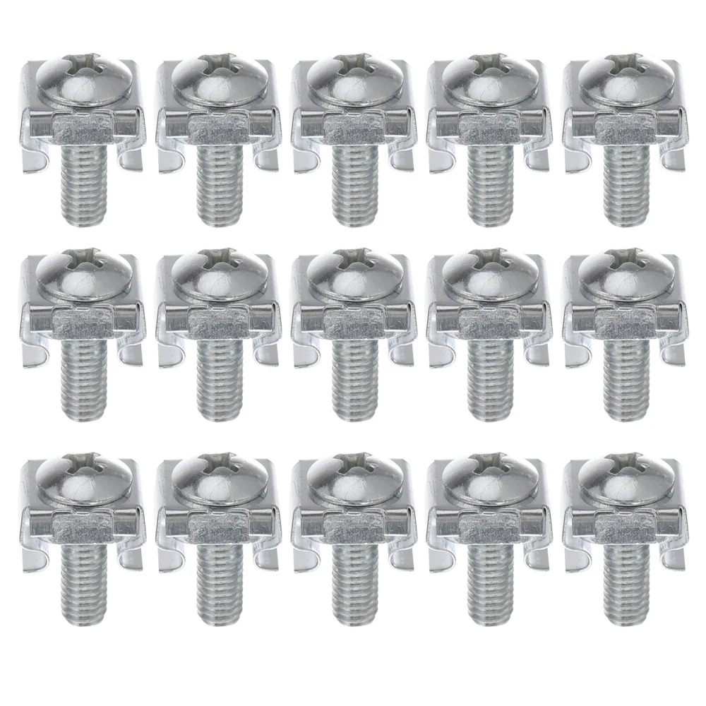 

100 Pcs Network Rack Screws and Clip Nuts Server Cabinet Nut Rack Mount Screws