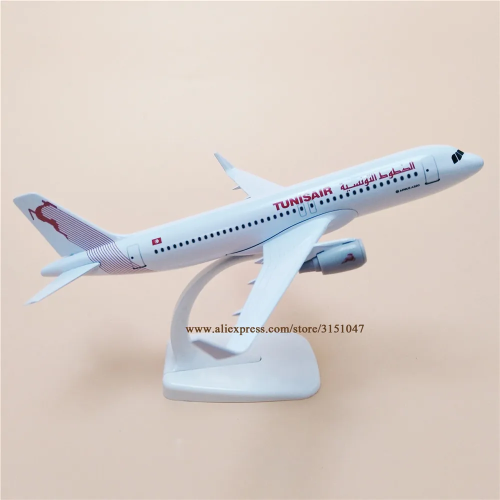 20 см Tunis Air Airbus A320 Airlines модель самолета из сплава металла литья под давлением Airways