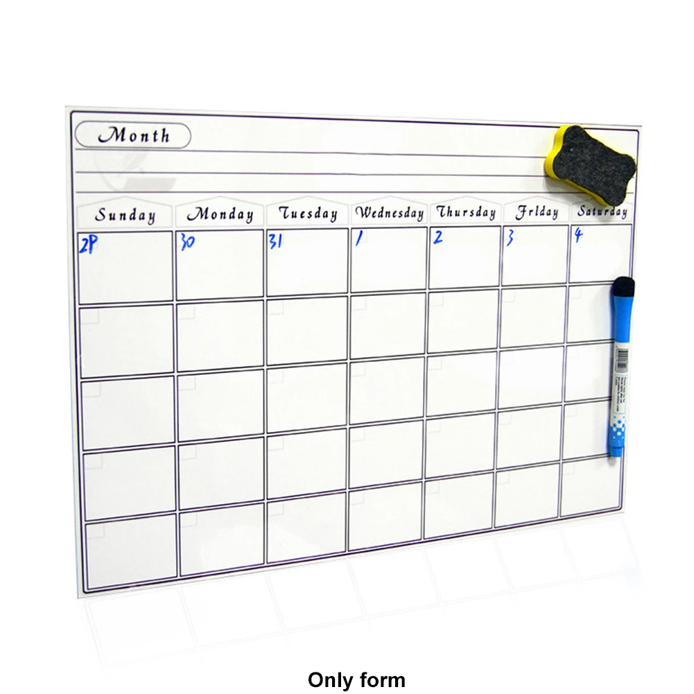 

Kitchen For Fridge Practical Anti-stain Home Calendar Erasable Reminder Rewritable Daily Planner Magnetic Whiteboard Durable