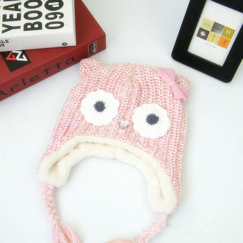 Новинка 2020 демисезонные шапки для девочек детские вязаные теплые с мультяшным