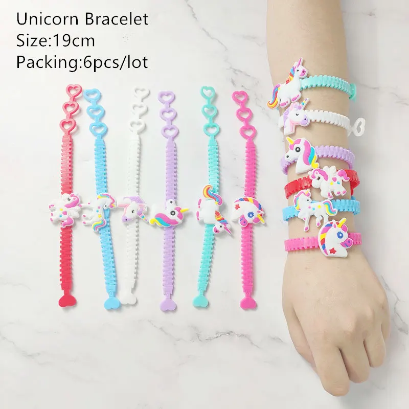 6pcs U Bracelet new Вечерние бутылочки с фламинго, единорогом, дезинфицирующее средство для рук, набор с русалочкой, вечерние украшения для вечеринки в честь Дня рождения, Детские вечерние подарки в джунглях - Цвет: 6pcs U Bracelet new