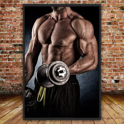 

Gym Fitness Slimming Inspirational Decorative Painting Nordic Muscle Man Beauty Canvas Poster Pictures Bedroom Hanging Wall Art