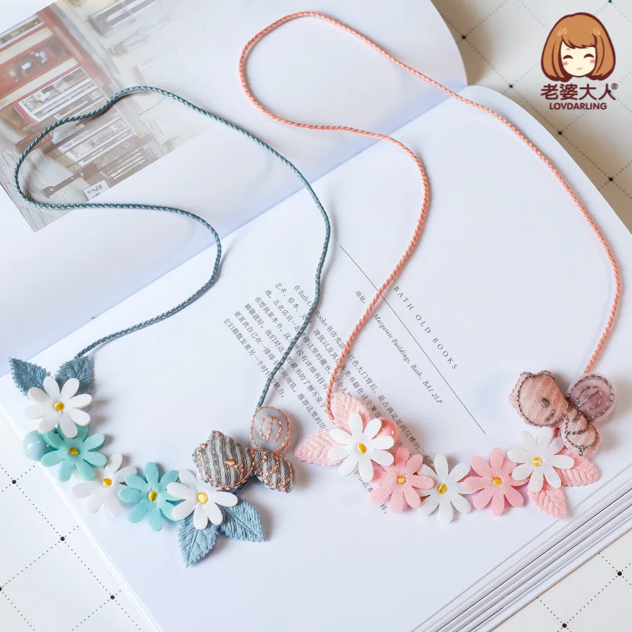 Детское красивое ожерелье чокер с цветами для девочек Милые вечерние