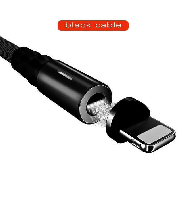 1,2 M 3A Магнитный usb-кабель для быстрой зарядки данных для iPhone Xs Max Magnet charger Micro USB type C кабель для samsung S10 plus - Цвет: Черный