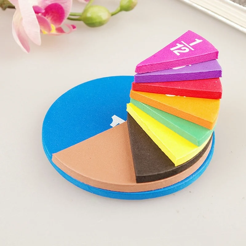

51PC Circular Numbered Fractions Mathematics Teaching Tool EVA Round Shape Fractions Instrument Montessori Educational Math Toys