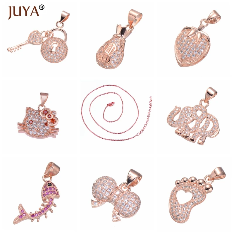 Juya 8 стилей модный Слон/замок и ключ/детская ножка/лук/Кот/клубника/доллар-кошелек/Подвески в виде рыбьей кости для изготовления ювелирных изделий