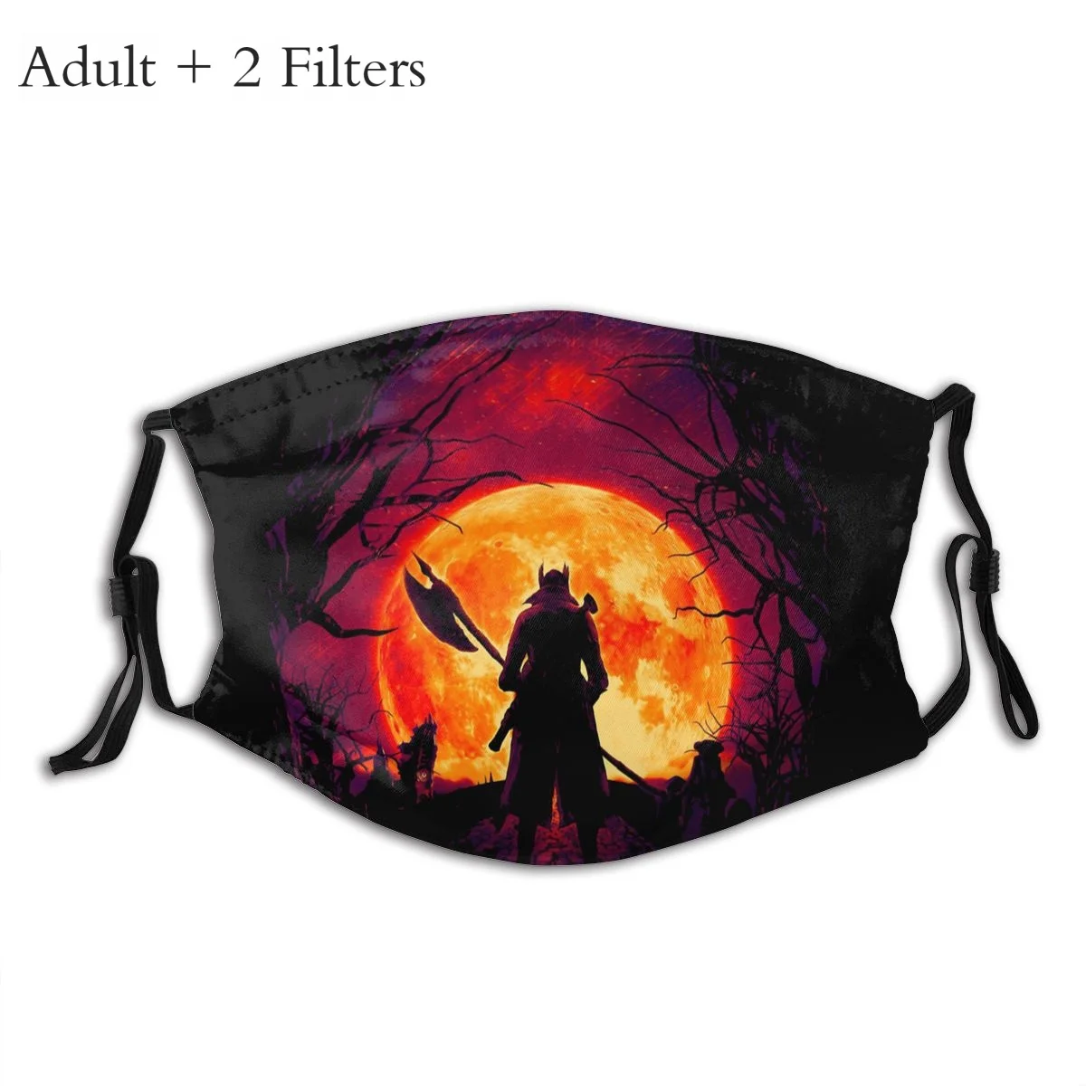 

A Blood Moon's Night Bloodborne Unisex Dust-proof Mouth Cover Mask Dark Souls With Filters Protection Respirator for Men Women