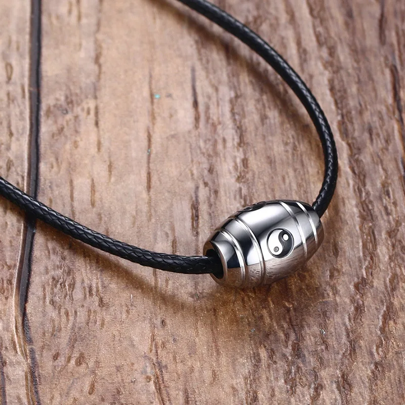 LOOKER мужской чокер из нержавеющей стали мантра сплетни Инь Ян счастливый шарик