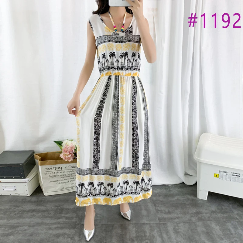 Лето 2020 винтажное женское богемное платье Пляжное бохо элегантное с принтом