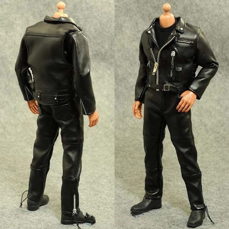 

ZYTOYS 1/6 Черная мужская кожаная куртка пальто джинсы комплект одежды подходит для 12 дюймов человек солдат экшн-фигурки тела