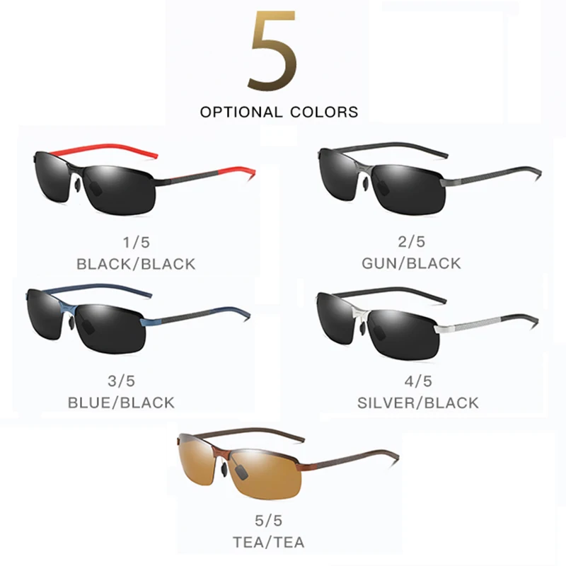 Очки солнцезащитные Мужские поляризационные в углеродной оправе аксессуары для