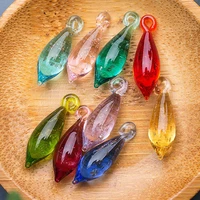 teardrop 23x8mm handmade foil lampwork glass loose pendants beads for jewelry making diy crafts findings