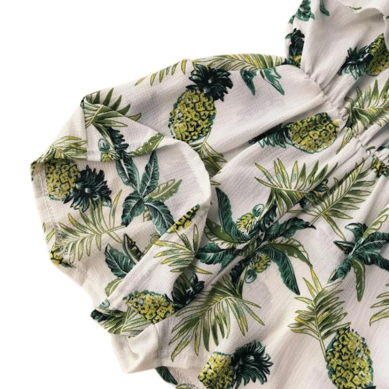 

Women Off Shoulder Print Beach Jumpsuit Romper Slash Neck Short Overalls Sexy Backless Summer Playsuit Rk