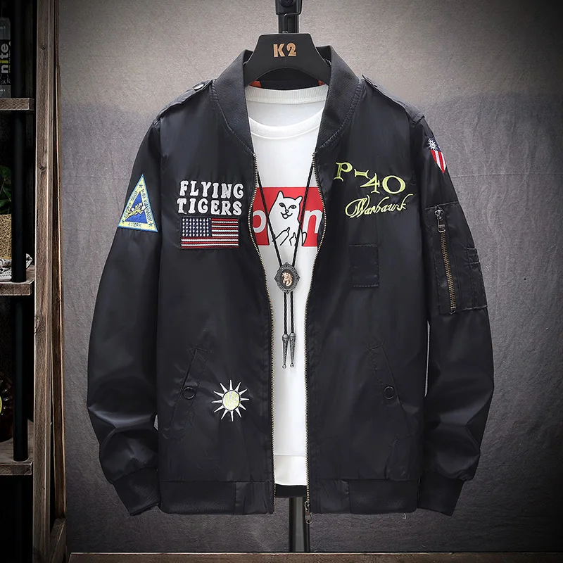 MA 1Military байкерская куртка мужская Осенняя мода Slim Fit пилот детская верхняя одежда