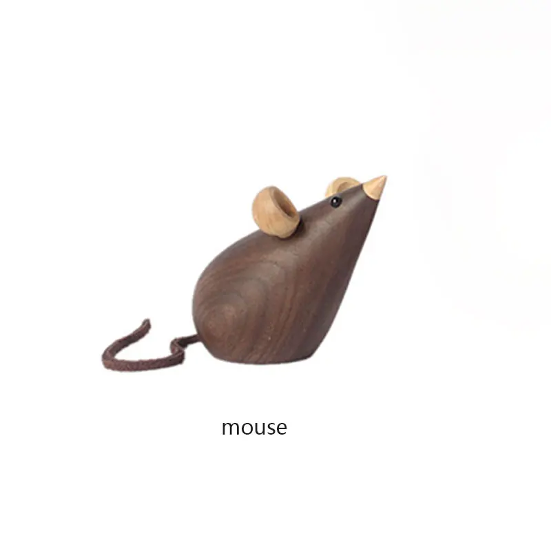 mouse 1 шт. обезьяна основной цвет деревянные ремесла обработки тика подарки в виде животного практичные домашние твердые деревянные украшения - Цвет: mouse