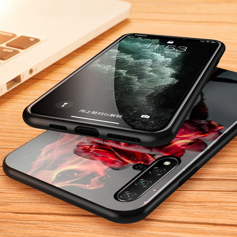 

Rose Flower for Huawei Honor 30 20 10i 10 9C 9A 9S 9X 9N 9 8X 8A 8 7A 7C Pro Plus Lite Black Phone Case