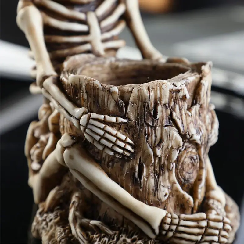 Черный череп Настольный держатель для ручек офисный школьный чехол хранения