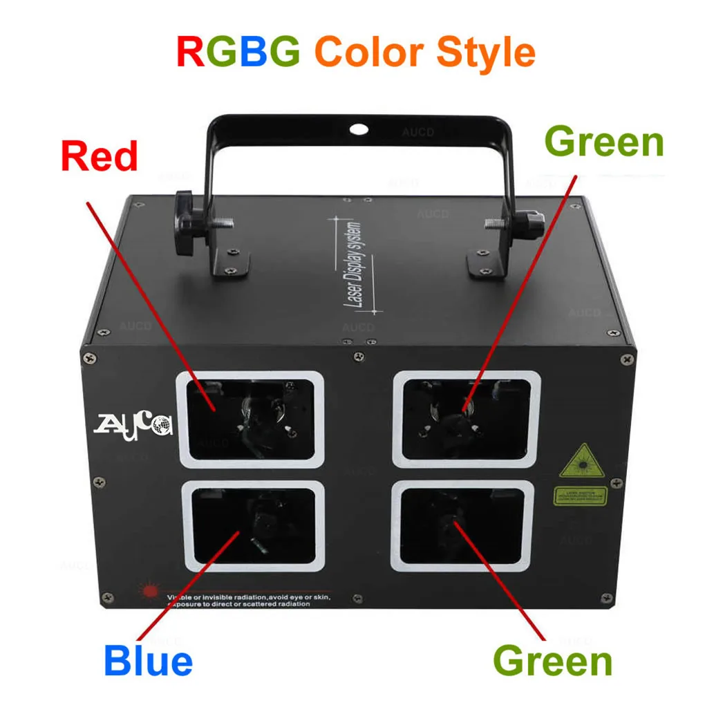 AUCD 4 линзы DMX 500 МВт RGB цветное сканирование луча проектор лазерные огни Рождественский диско светодиодный DJ вечерние движущиеся лучи шоу сценическое освещение DJ4L - Цвет: RGBG Color