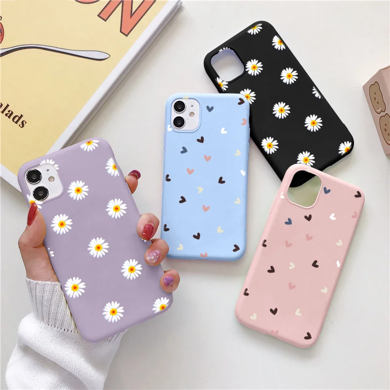 Чехол из ТПУ с хризантемой для Huawei P30 P20 Lite Pro P40 Mate 10 20 30 Y6 Y7 Y9 Prime P Smart 2019 Honor 9A 9S 8X 9X 30s 9