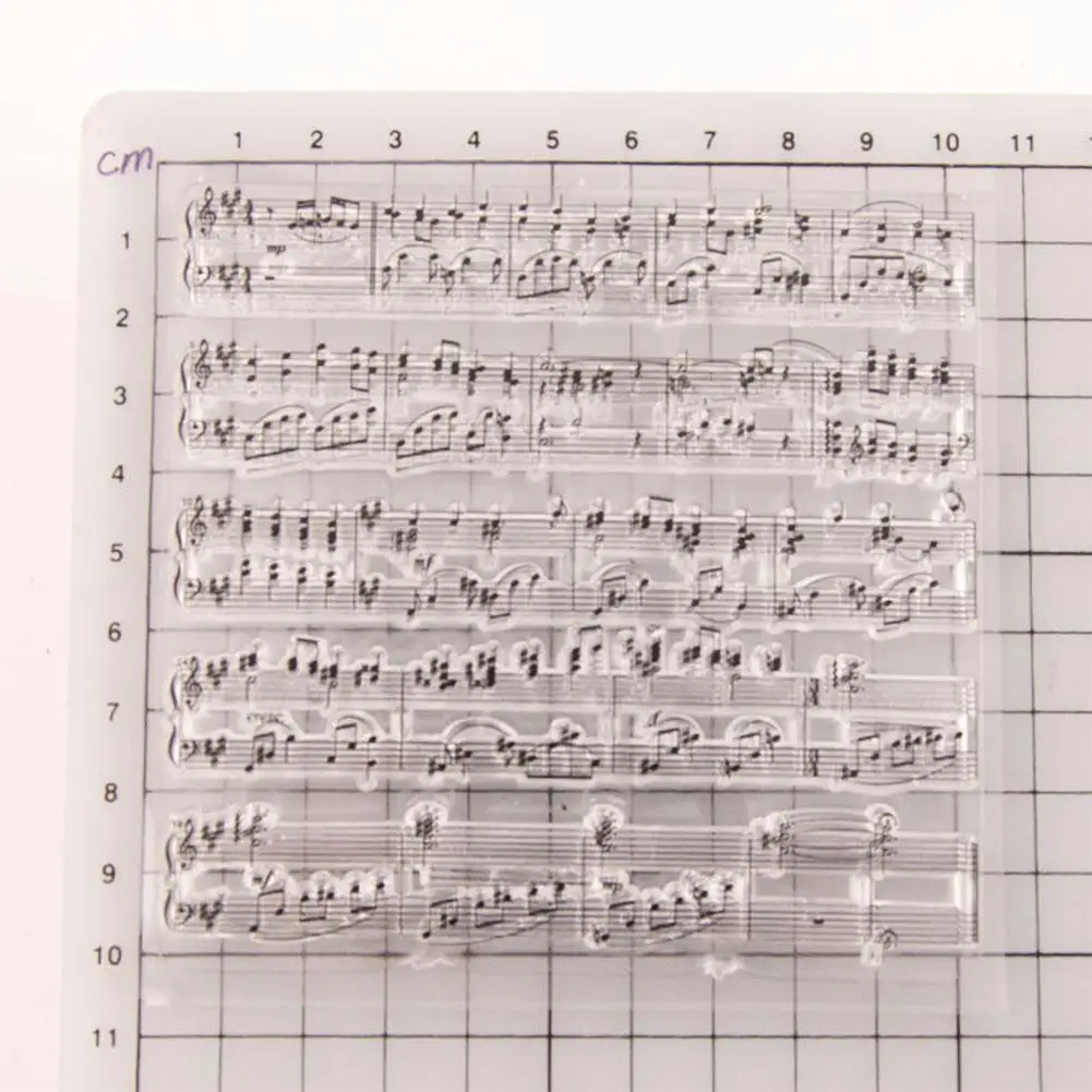 Music Notes Symbol Patterns Transparent Clear Silicone Stamp for Seal DIY Scrapbooking Photo Album Decorative Sheets | Дом и сад